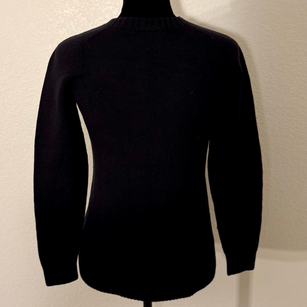 Lacoste Black Crewneck Sweater with White Logo - Picture 2 of 6